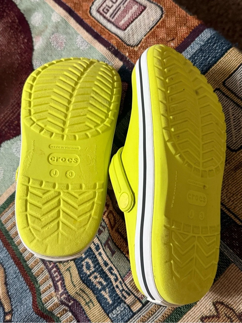 CROCS Kids Neon Yellow Slip-On Clog with Charms